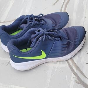 Blue and Green Athletic Nike Shoes